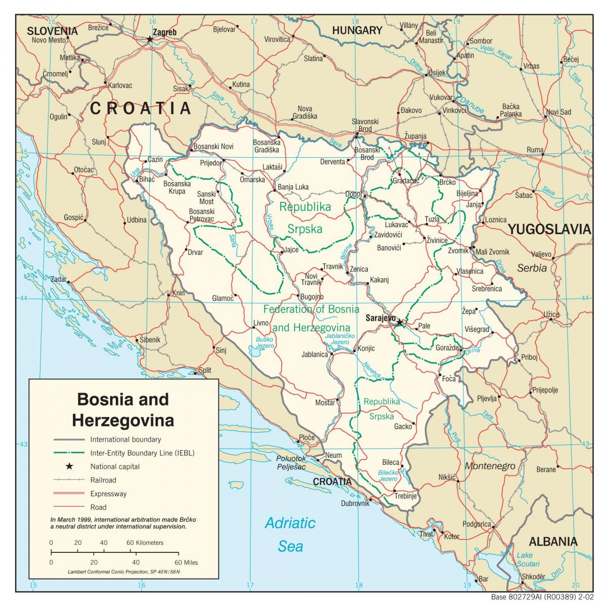 波斯尼亚-黑塞哥维那地图
