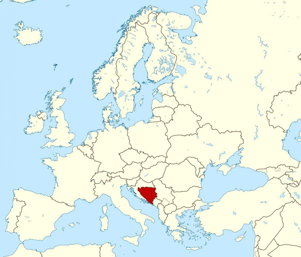 波斯尼亚和黑塞哥维那的世界地图上
