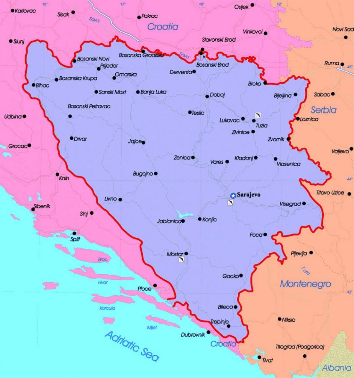 波斯尼亚和黑塞哥维那的政治地图