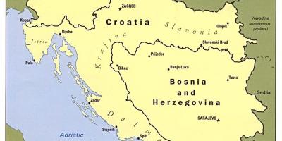 地图的波斯尼亚和黑塞哥维那和周边国家