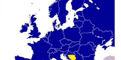 地图的波斯尼亚和黑塞哥维那的欧洲